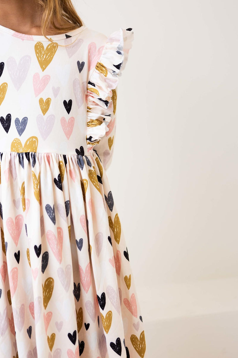 Ich Herz Sie Rüschen Twirl Kleid