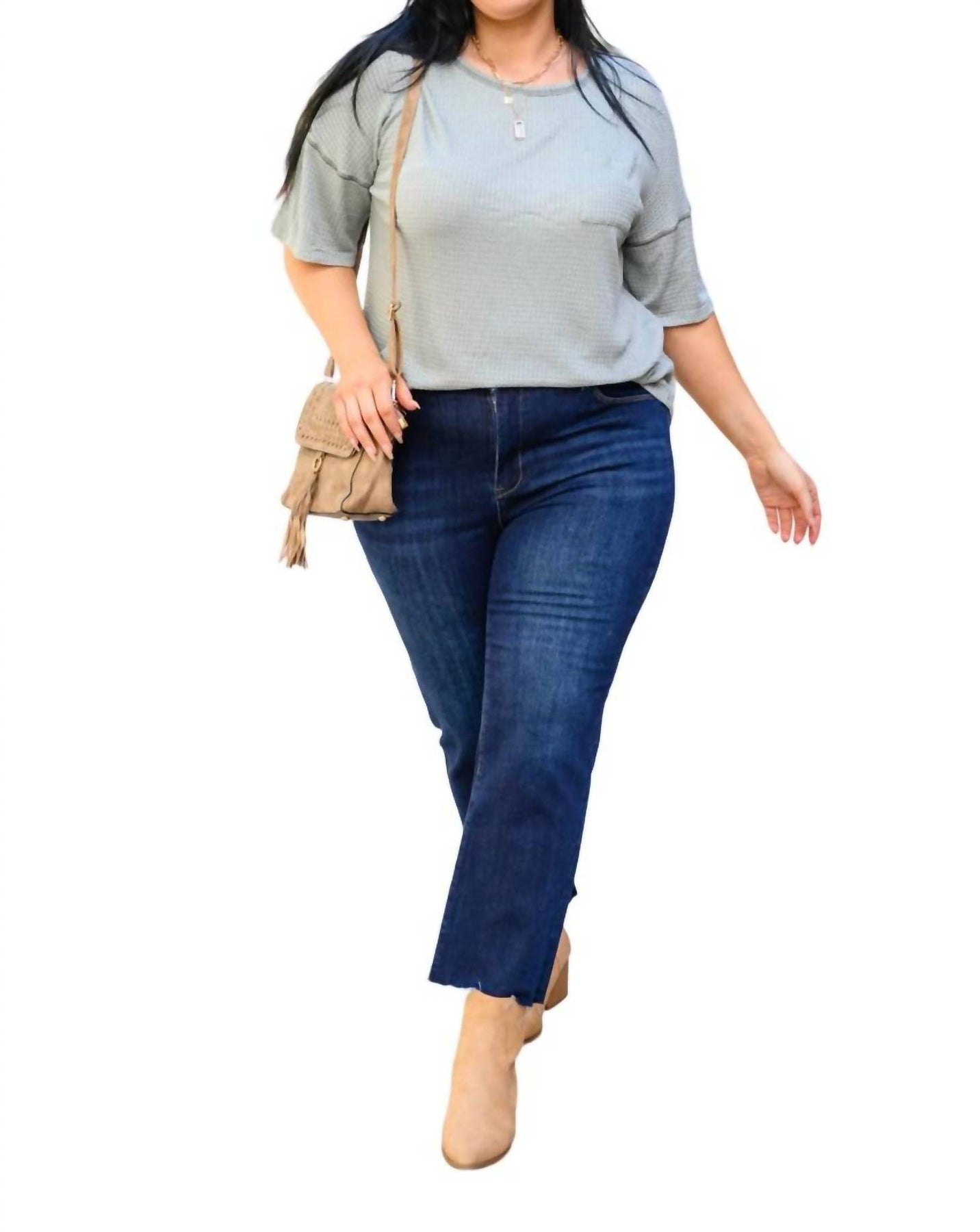 Sofia Mid-Rise Jeans in dunkler Waschung
