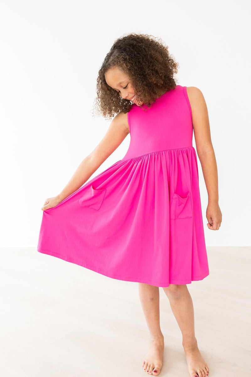 Heiße rosa Top Tasche Twirl Kleid
