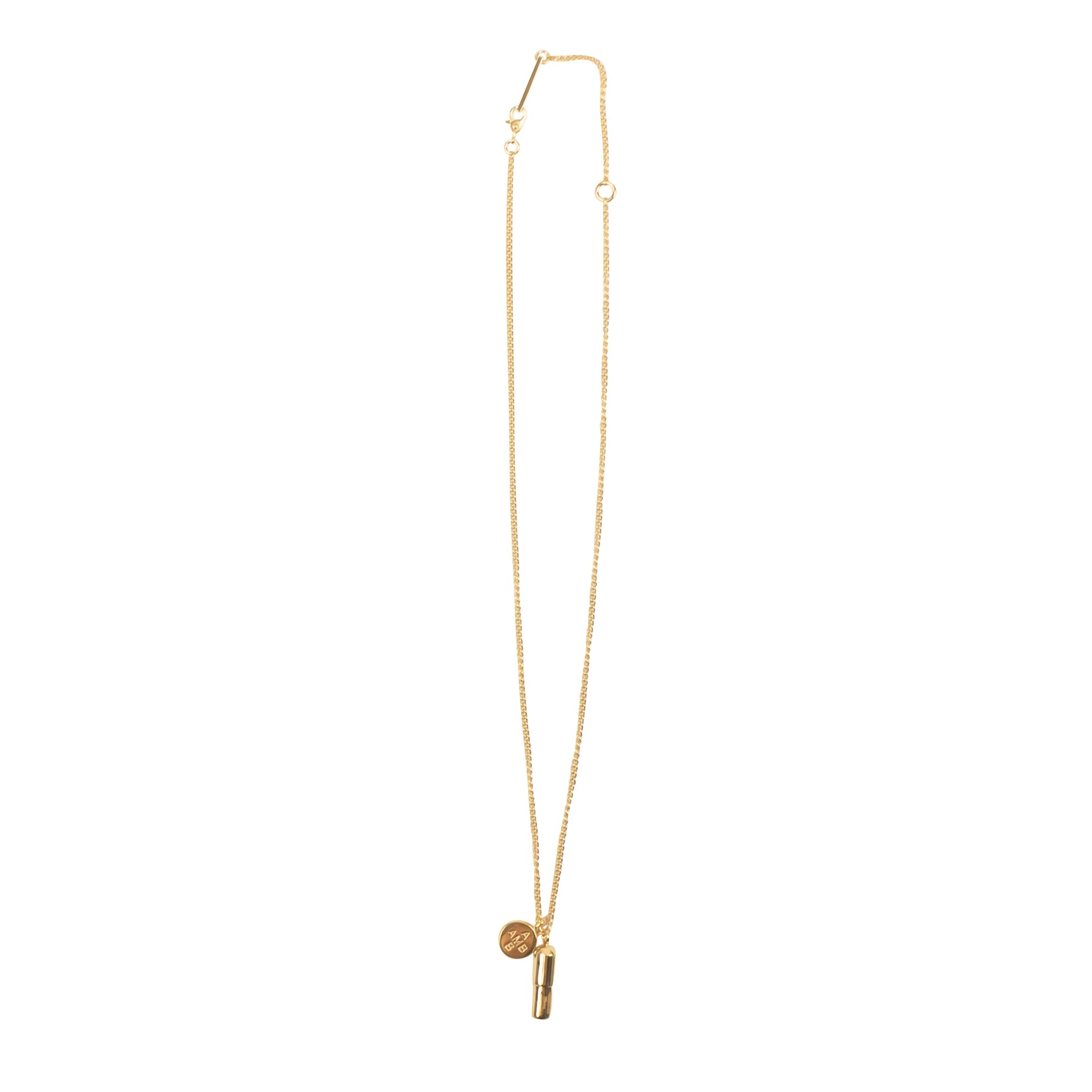 Gold Metall Pille Charm Halskette
