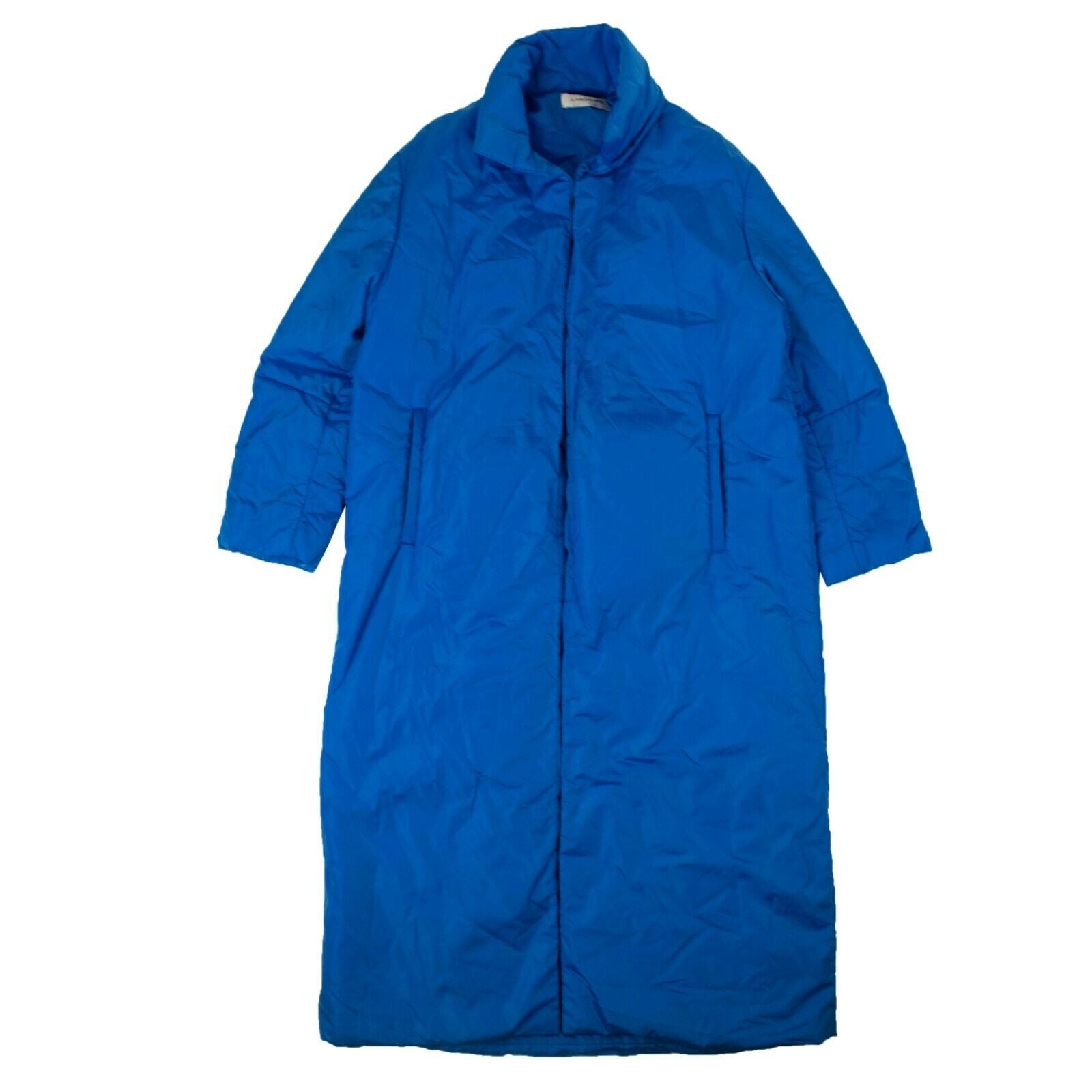 Damen Blau Langer Puffer Mantel