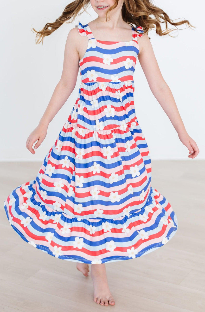 Juli Vibes Rüschen Maxi Kleid