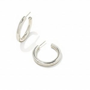 Damen Colette Creole Ohrringe in Silber