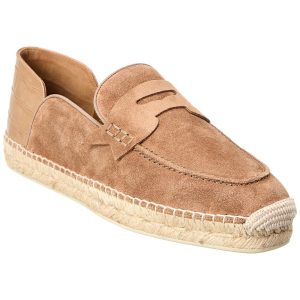 Christian Louboutin Paquepapa Espadrille aus Wildleder und Leder mit Krokoprägung ohne Rückseite