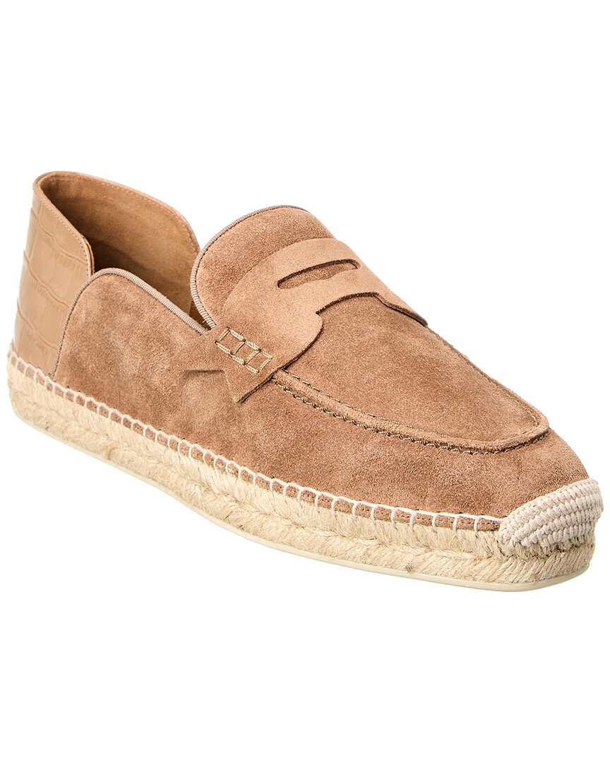 Christian Louboutin Paquepapa No Rückseite Espadrille aus Veloursleder und Croc-geprägtem Leder