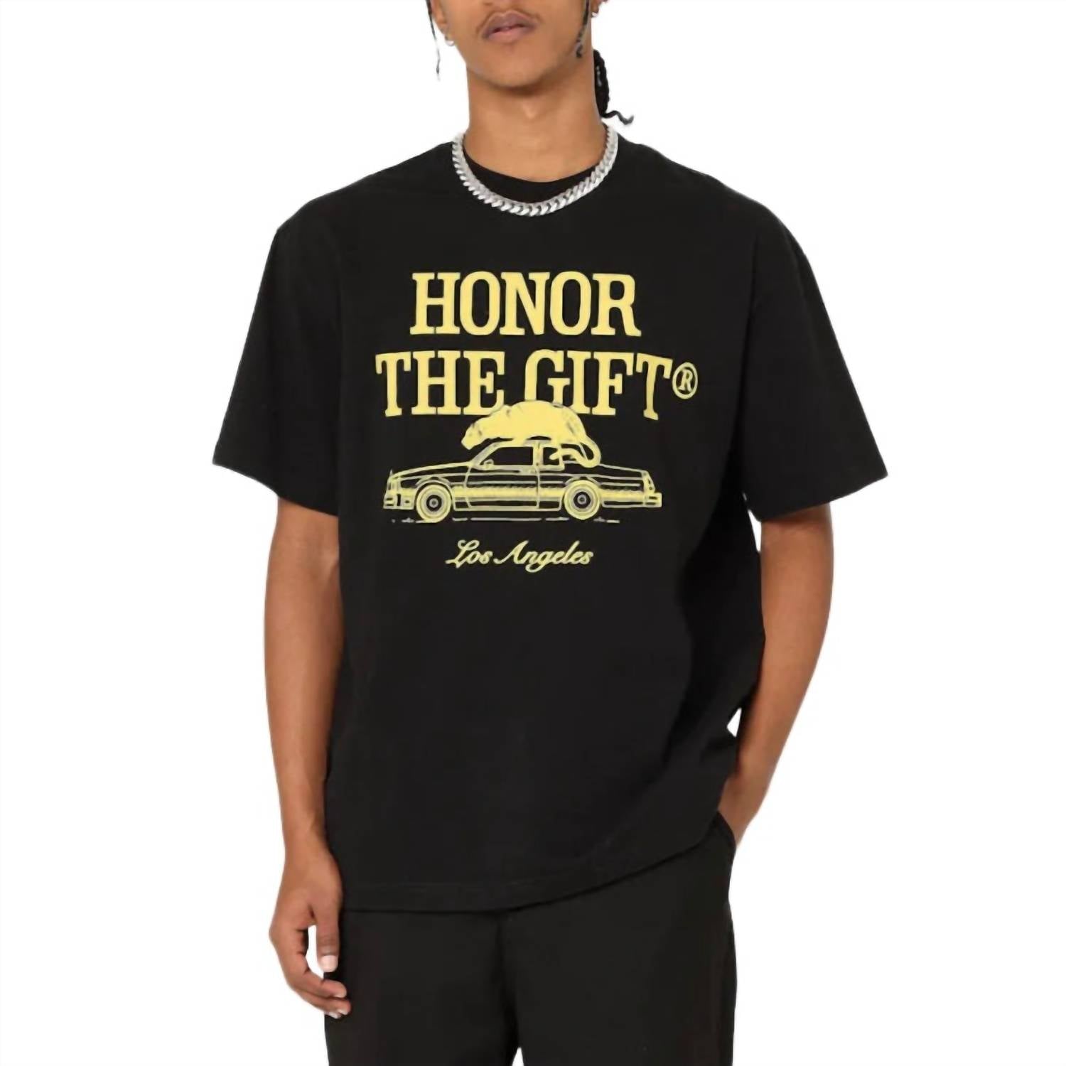 Htg Packung Kurzarm-T-Shirt in Schwarz/Gold