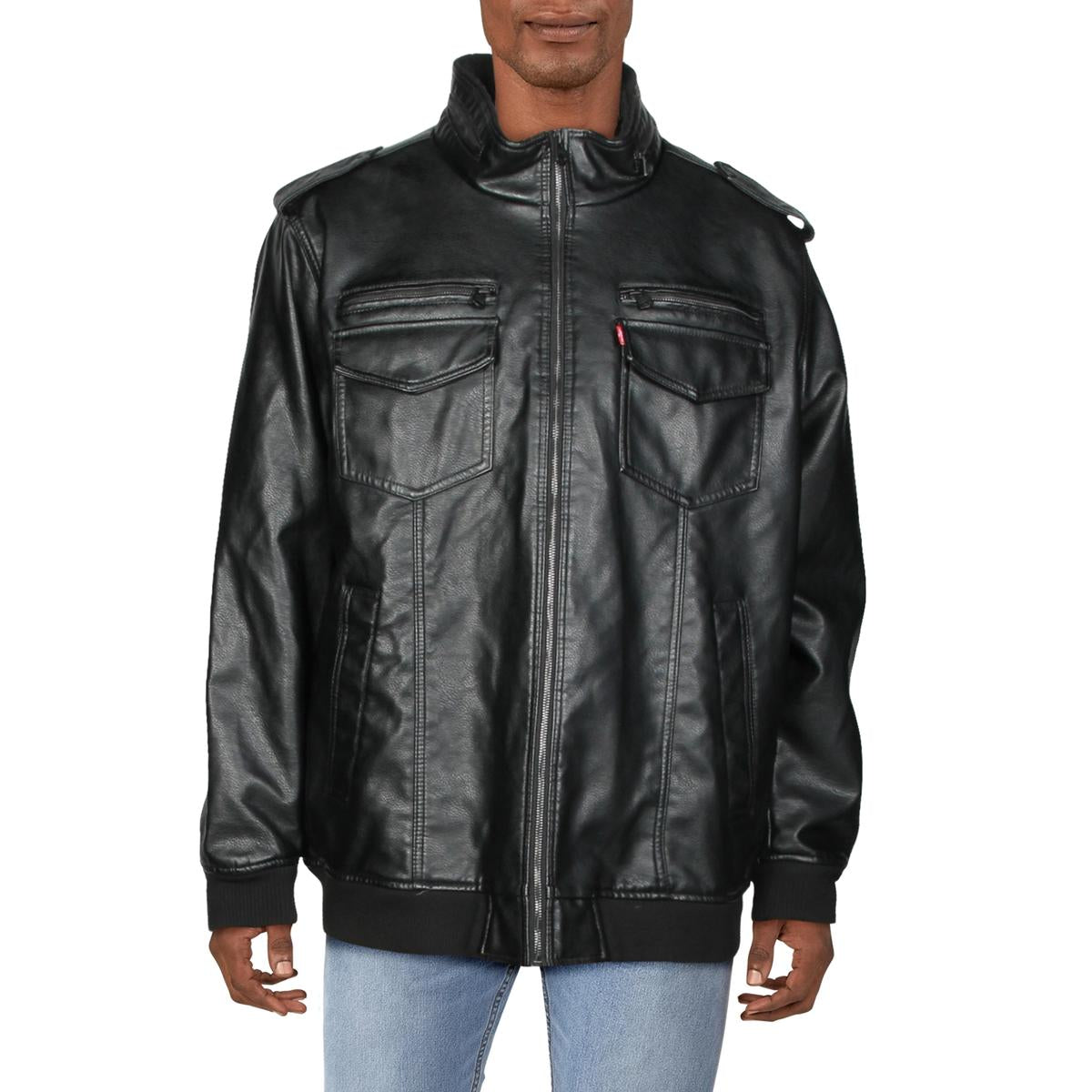 Kalte Winter Kunstleder Bomberjacke