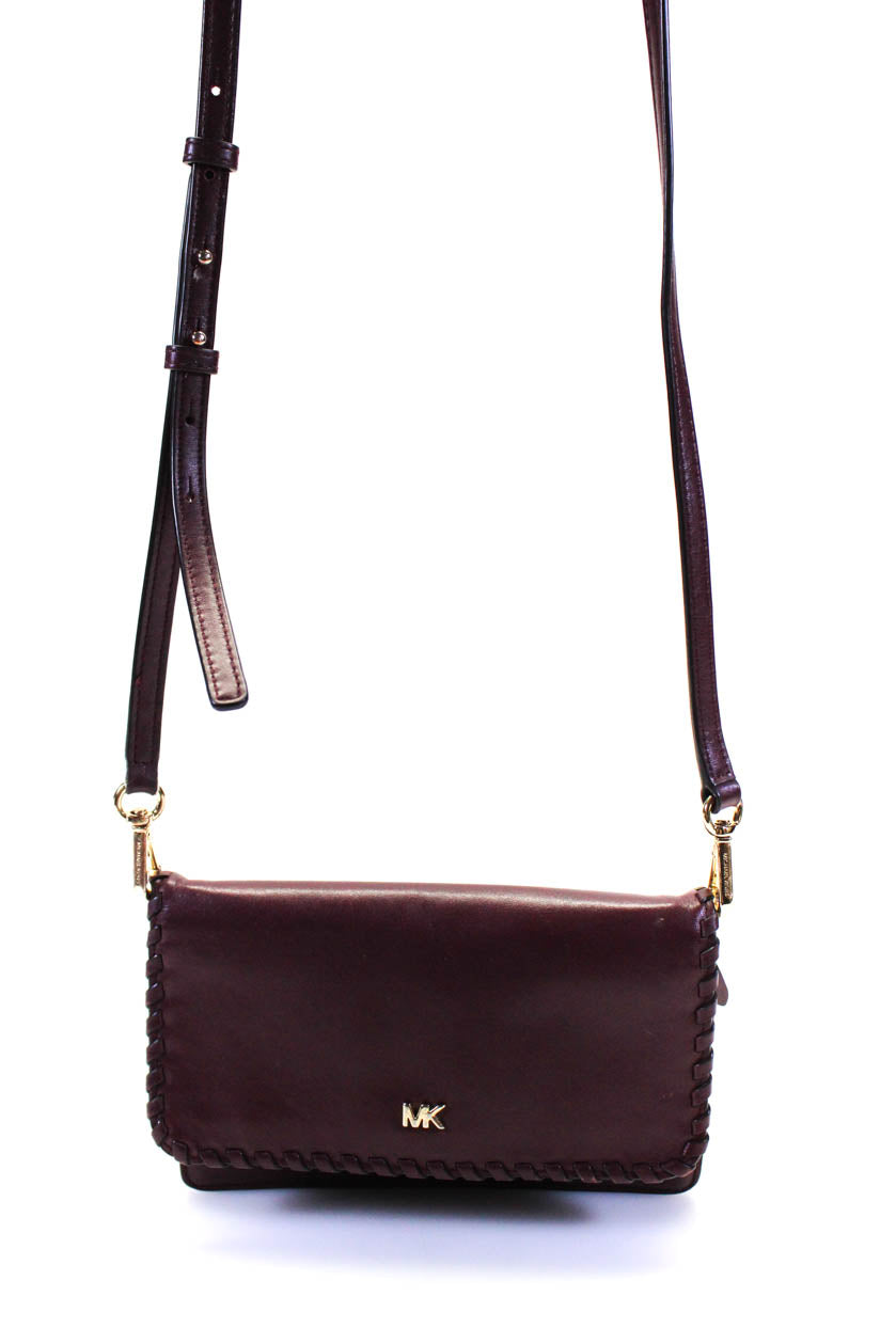 Michael Kors Damen Leder Whipstitch Crossbody Schulter Handtasche lila