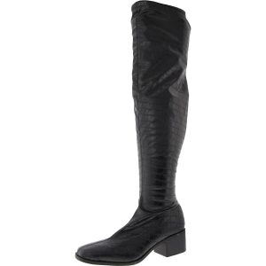 Kniehohe Stiefel aus Kunstleder mit Animal-Print