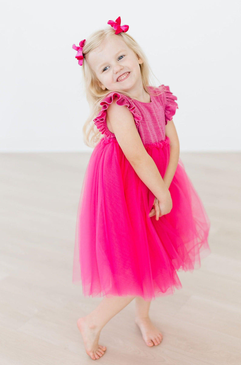 Hot Rosa Shimmer Tutu Kleid