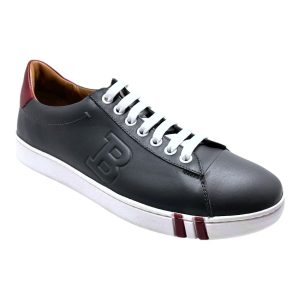 Bally Asher 6217401 Herren Dunkelgrau Kalb Glattleder Turnschuhe Größe 6.5