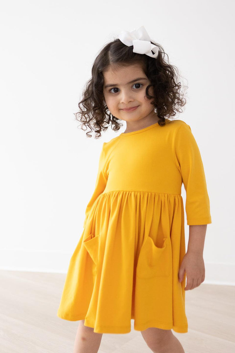 Mustard Tasche Twirl Kleid
