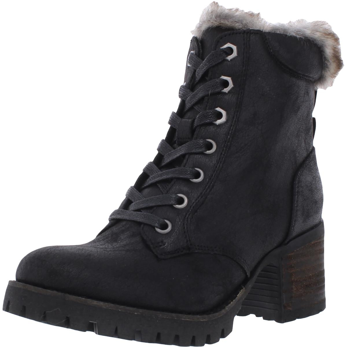 Komfort Kunstleder Block Heel Winterstiefel