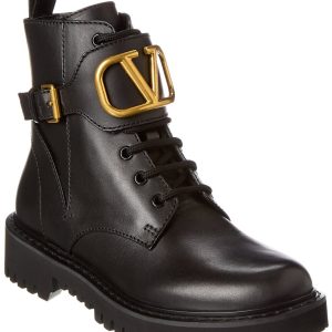 Valentino VLogo 35 Leder-Kampfstiefel