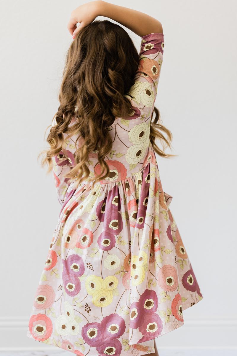 Geißblatt 3/4 Ärmel Tasche Twirl Kleid