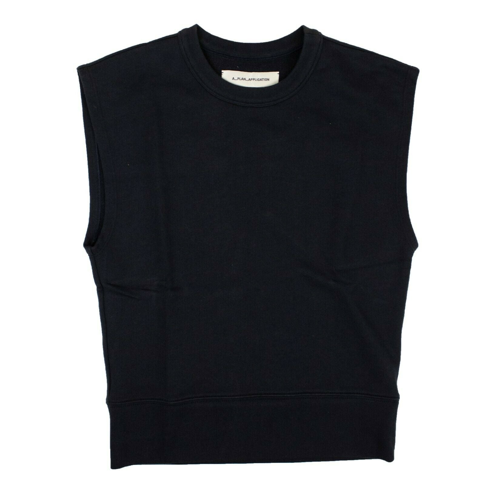 Dunkelblaues Sweatshirt mit Cut-Off Ärmeln aus Baumwolle