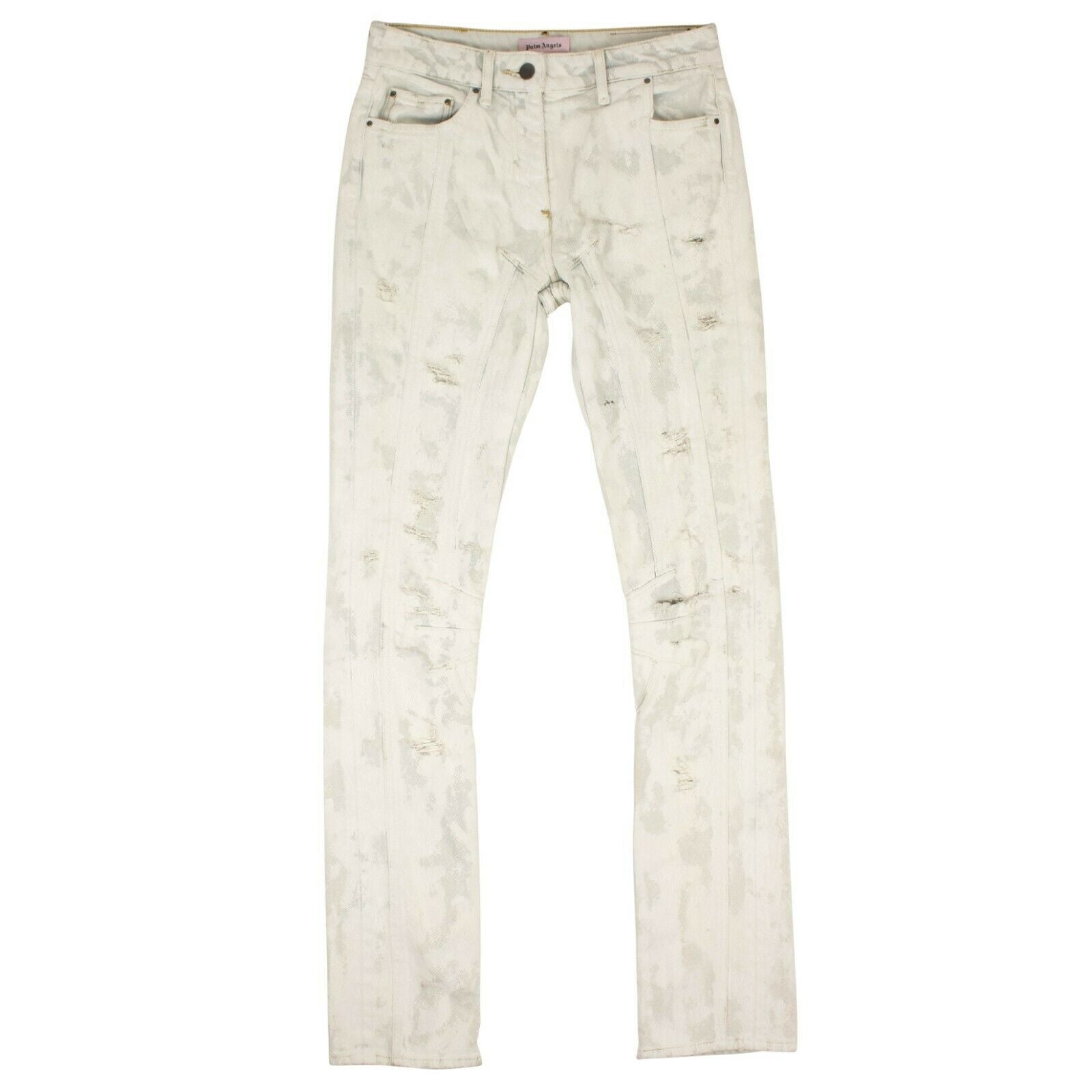 Blaue und weiße Batikmuster Distressed Jeans