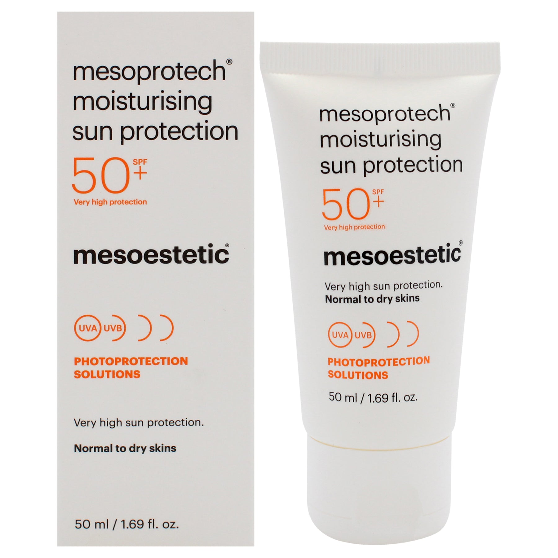 Feuchtigkeitsspendender Sonnenschutz SPF 50 Plus von Mesoestetic für Unisex – 1.69 oz Sonnenschutz