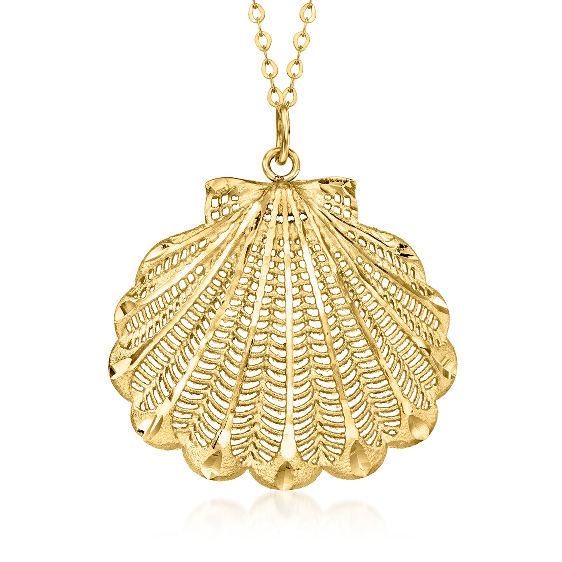 Ross-Simons Italienische 14kt Gelbgold Scallop Muschel Halskette