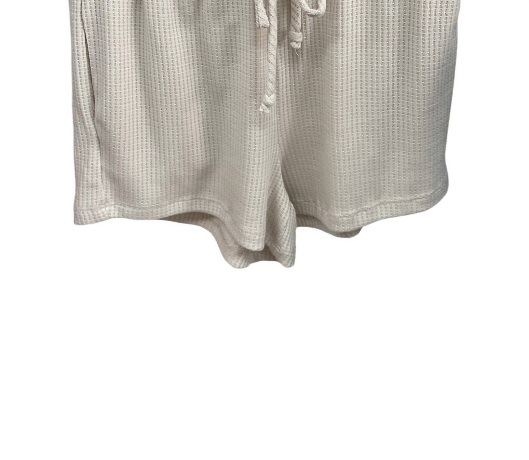 Damen Waffel Shorts in Oatmeal
