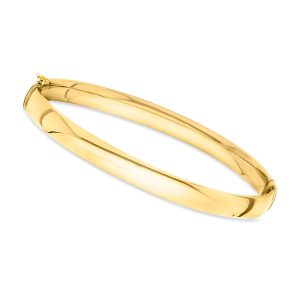 Ovaler Armreif aus italienischem 10-karätigem Gelbgold von Canaria