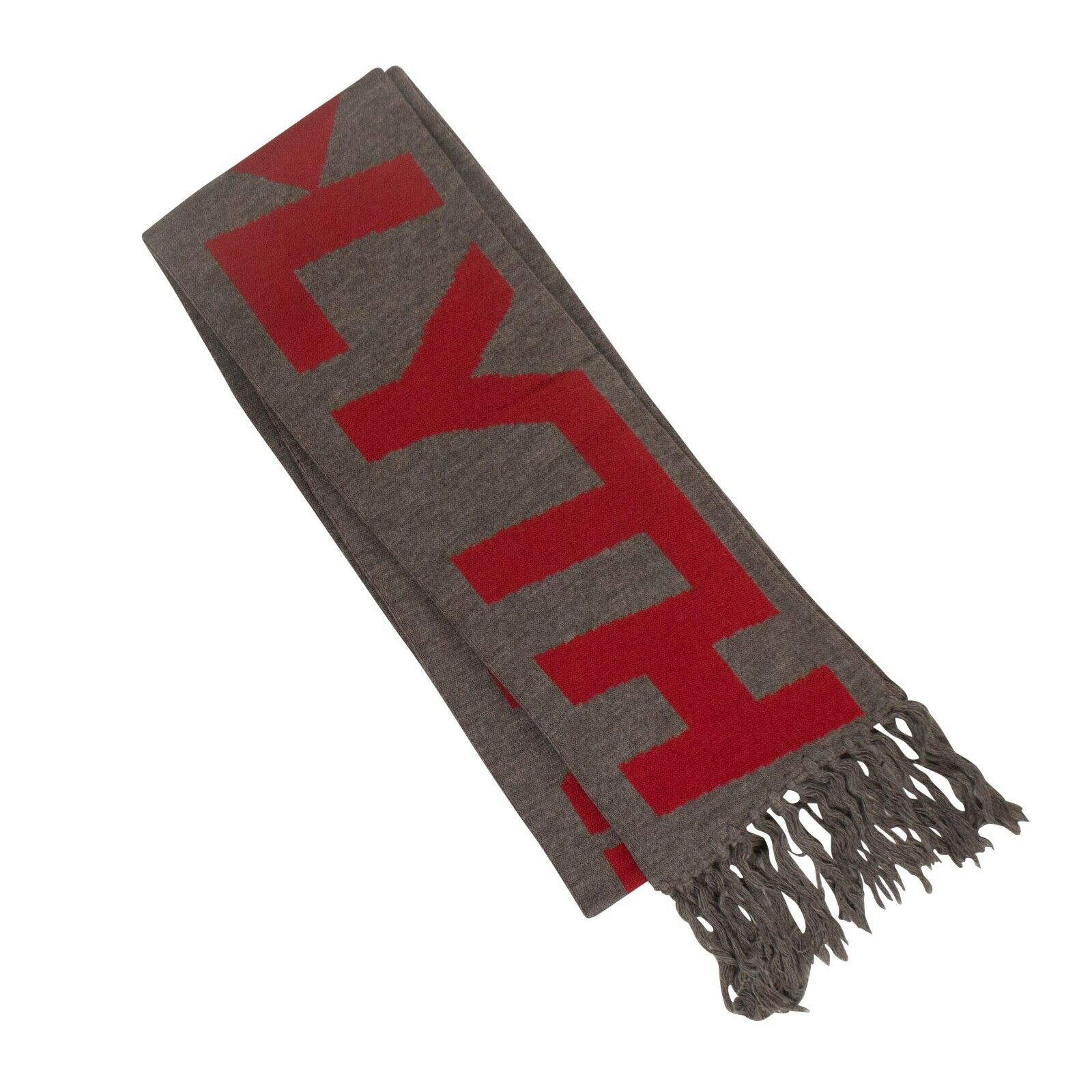 A-COLD-WALL* Herren Schal mit Fransen – Grau und Rot