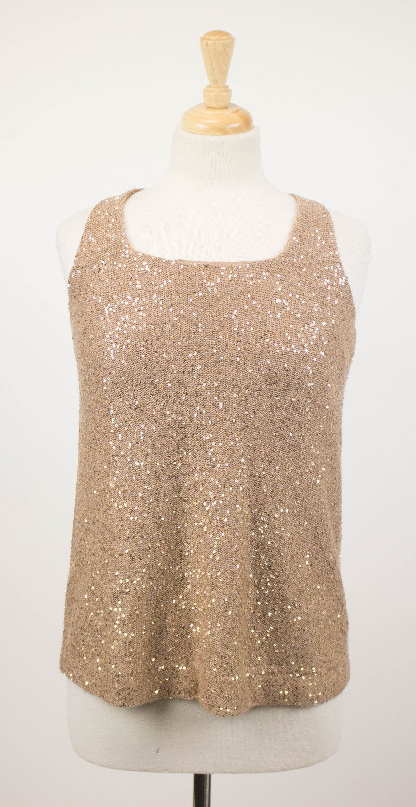 Braune Kaschmir Mischung W / Pailletten Bluse Hemd