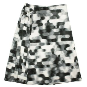 Damen Schwarz / Weiß Faded Dots Wrap Rock