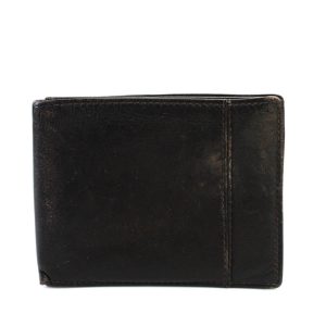 Valentino Garavani Gemaschte Leder vertikale Bifold Card Geldbörse dunkelbraun 9in