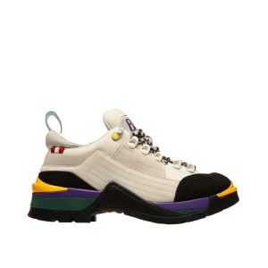 Bally Hike 6239703 Damen staubige weiße Kalbsleder Turnschuhe