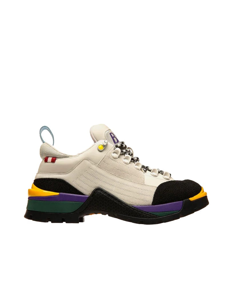 Bally Hike 6239703 Damen staubige weiße Kalbsleder Turnschuhe