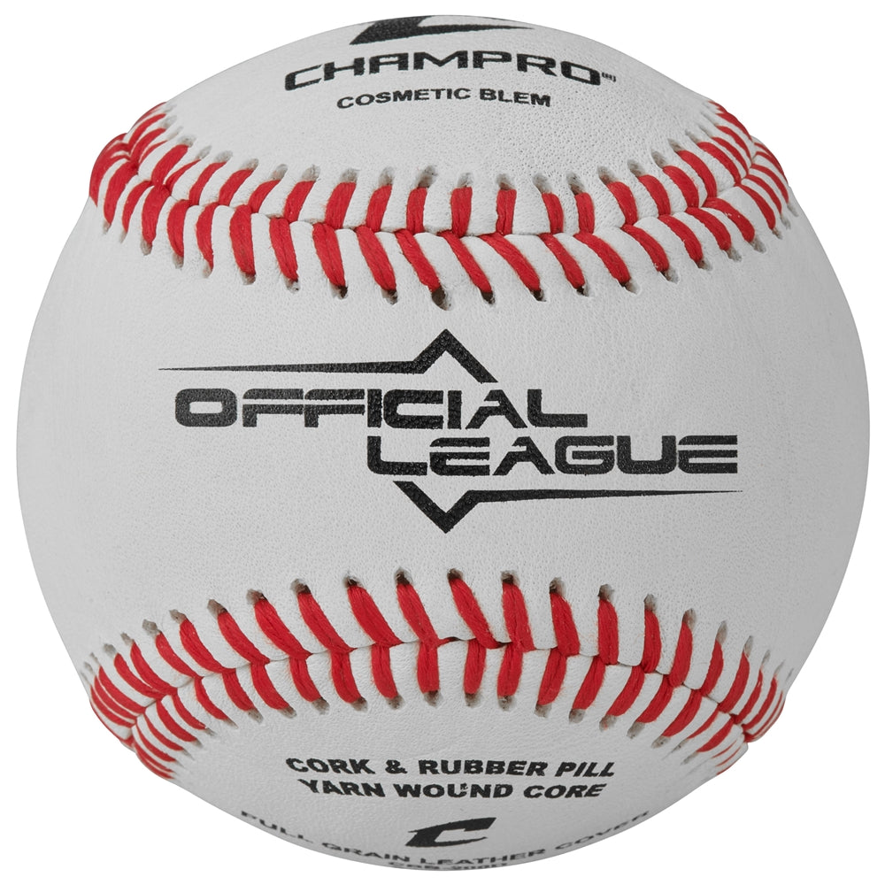 Champro Official League – Vollkorn-Leder-Abdeckung (kosmetische Blemish) – Dutzend