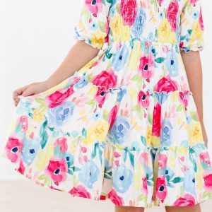 Rosie gesmoktes Rüschenkleid