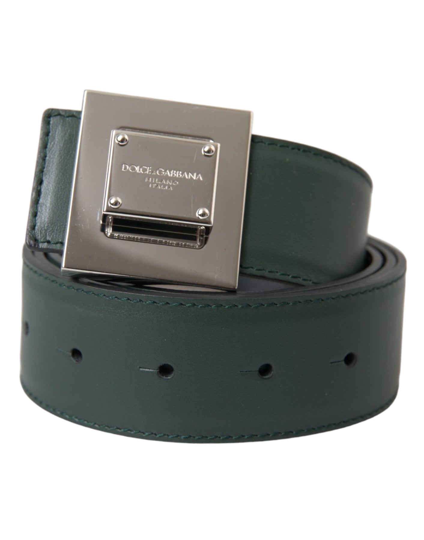 Dolce & Gabbana Kalbsleder quadratische Metallschnalle Damen Gürtel (Pre-Owned)