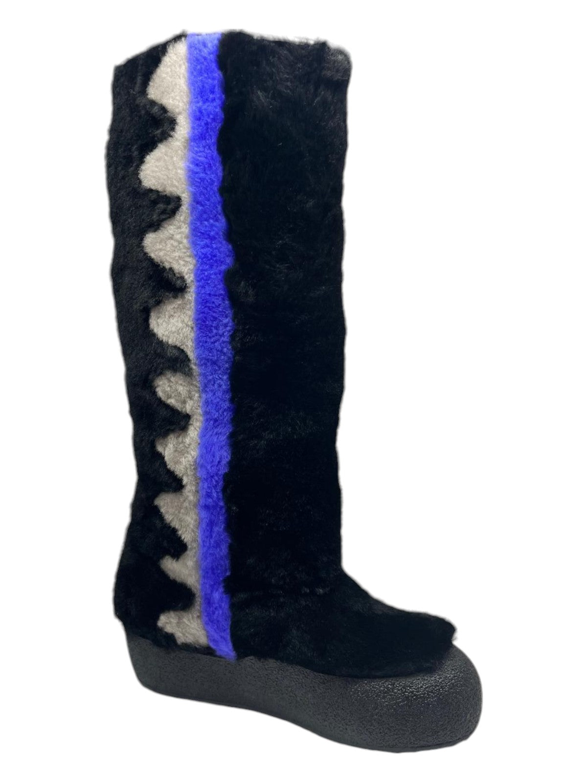 Bally Chiora 6228435 Damen Schwarz/Blau Pelz Stiefel