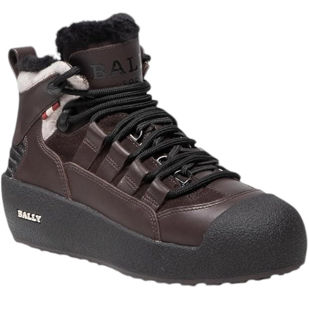 Bally Cusago 6239736 Damen Ebano Stiefel mit Schnürung aus Leder