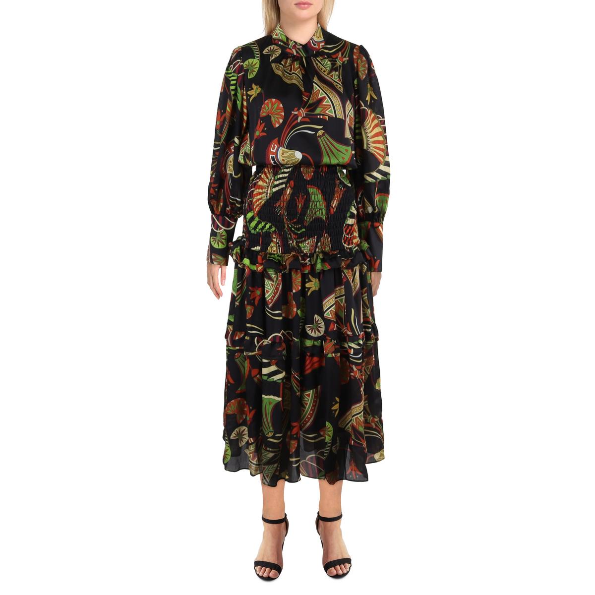 Bedrucktes Maxikleid mit Rüschen