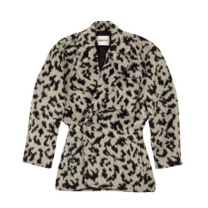 Schwarzer und grauer Blazer aus Wolle mit Doppelreiher