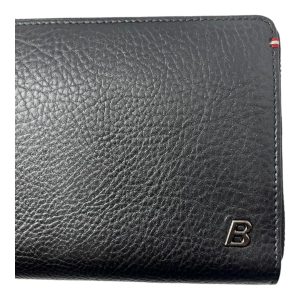 Bally Balen 6218473 Reise Brieftasche schwarz Kalbsleder genarbt