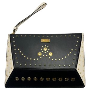 Bally Leor Suzy 6224791 Damen Schwarz Wrislet Clutch Kalb geprägt