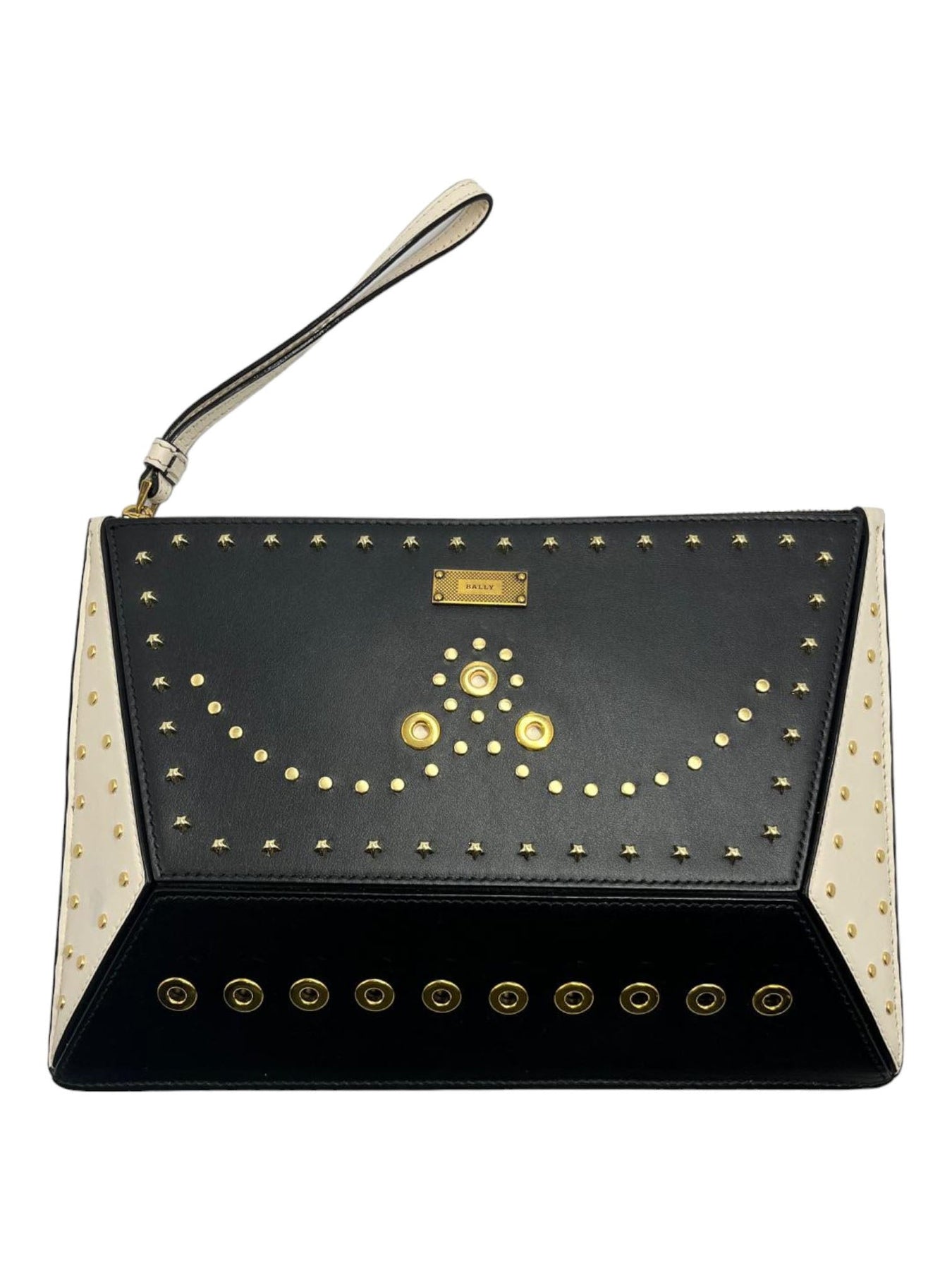 Bally Leor Suzy 6224791 Damen Schwarz Wrislet Clutch Kalb geprägt