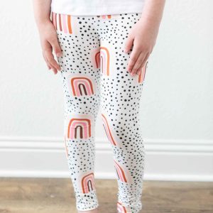 Pfirsichfarbene Regenbogen-Leggings