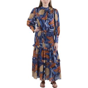 Bedrucktes gestuftes Midikleid