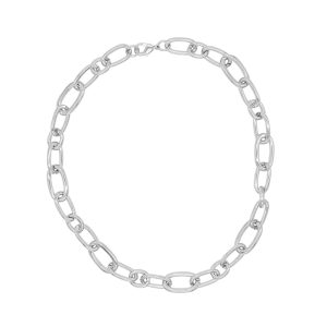 Versilberte grob Link Halskette