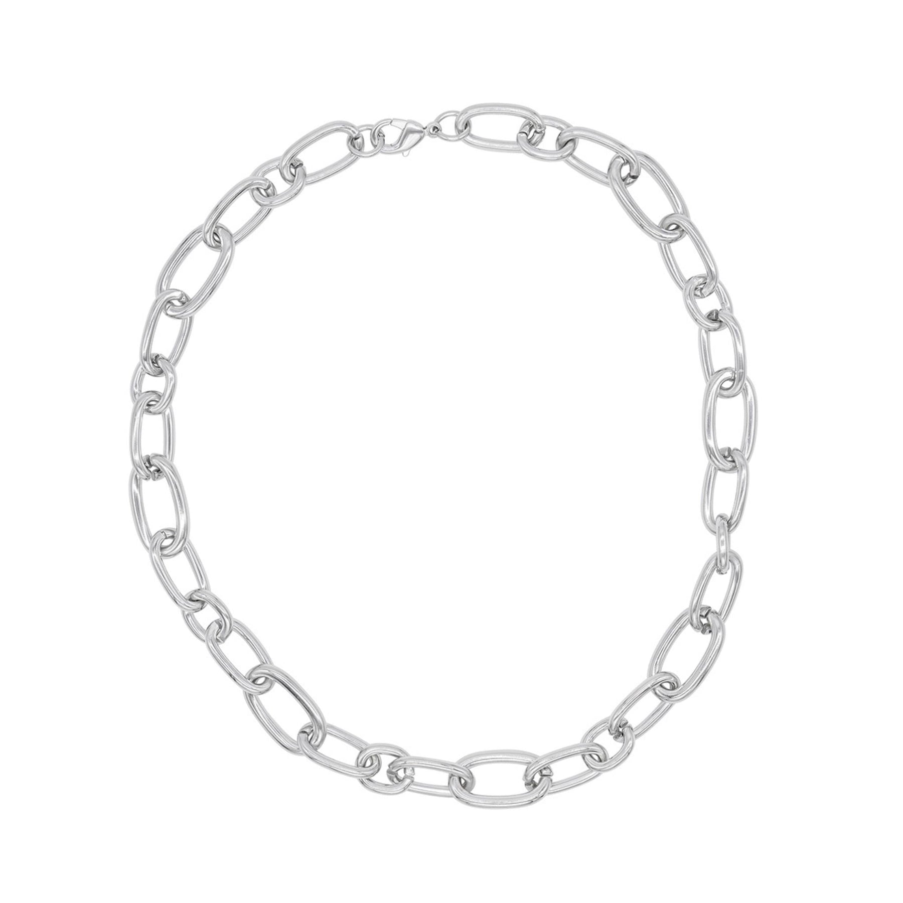 Versilberte grob Link Halskette