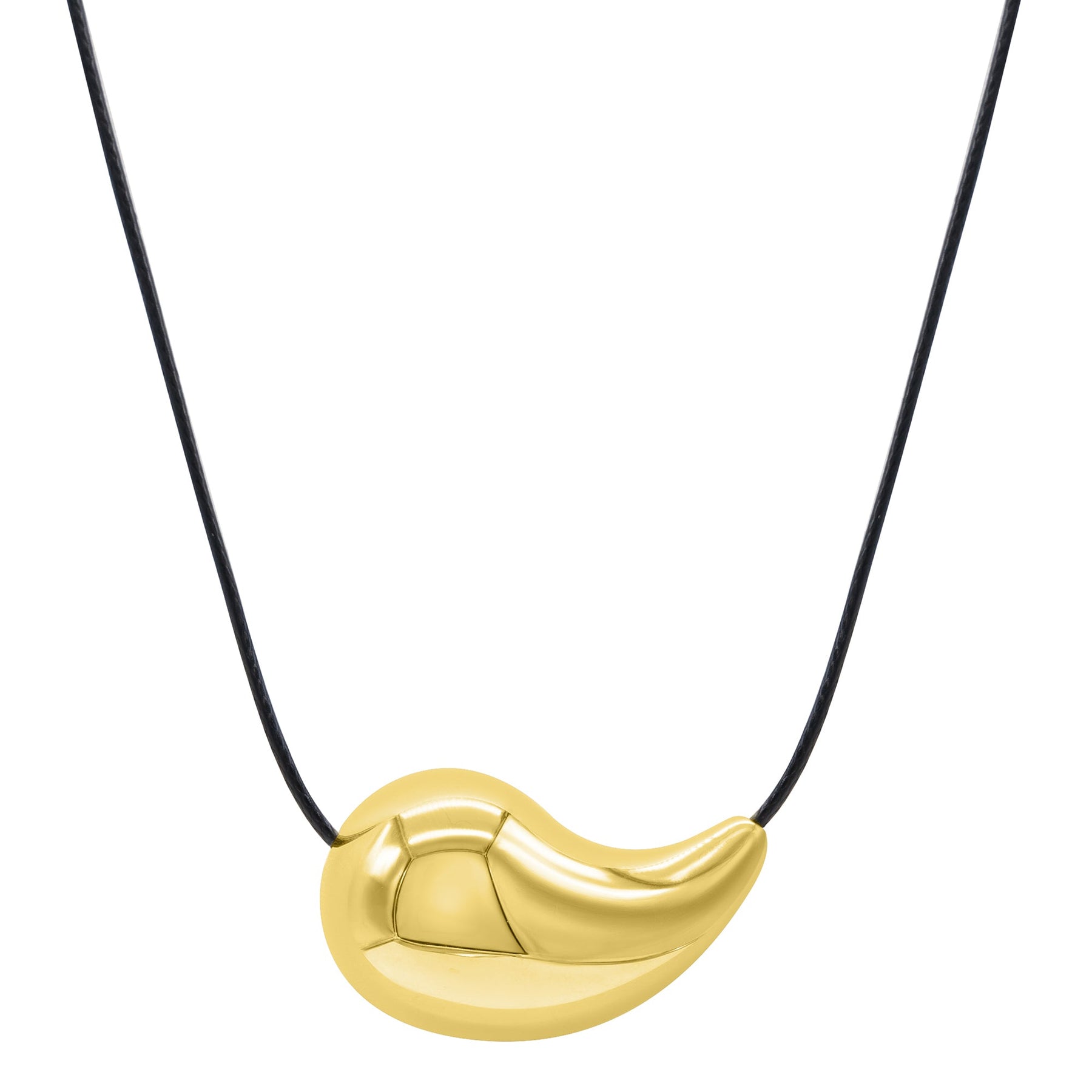 Wasserbeständige 14k Gold überzogene verstellbare Teardrop schwarze Chord Halskette