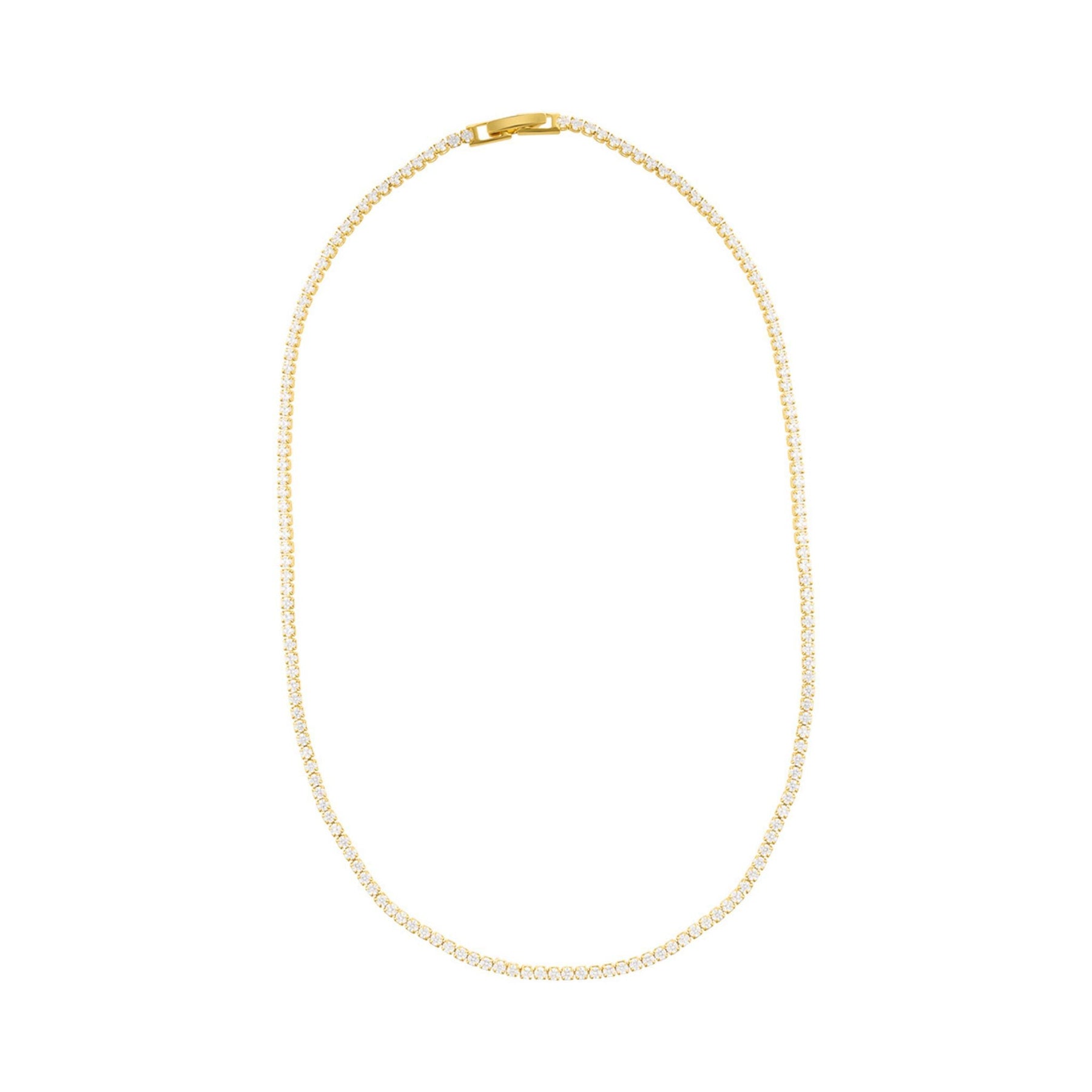 14k vergoldet Micro Tennis Halskette