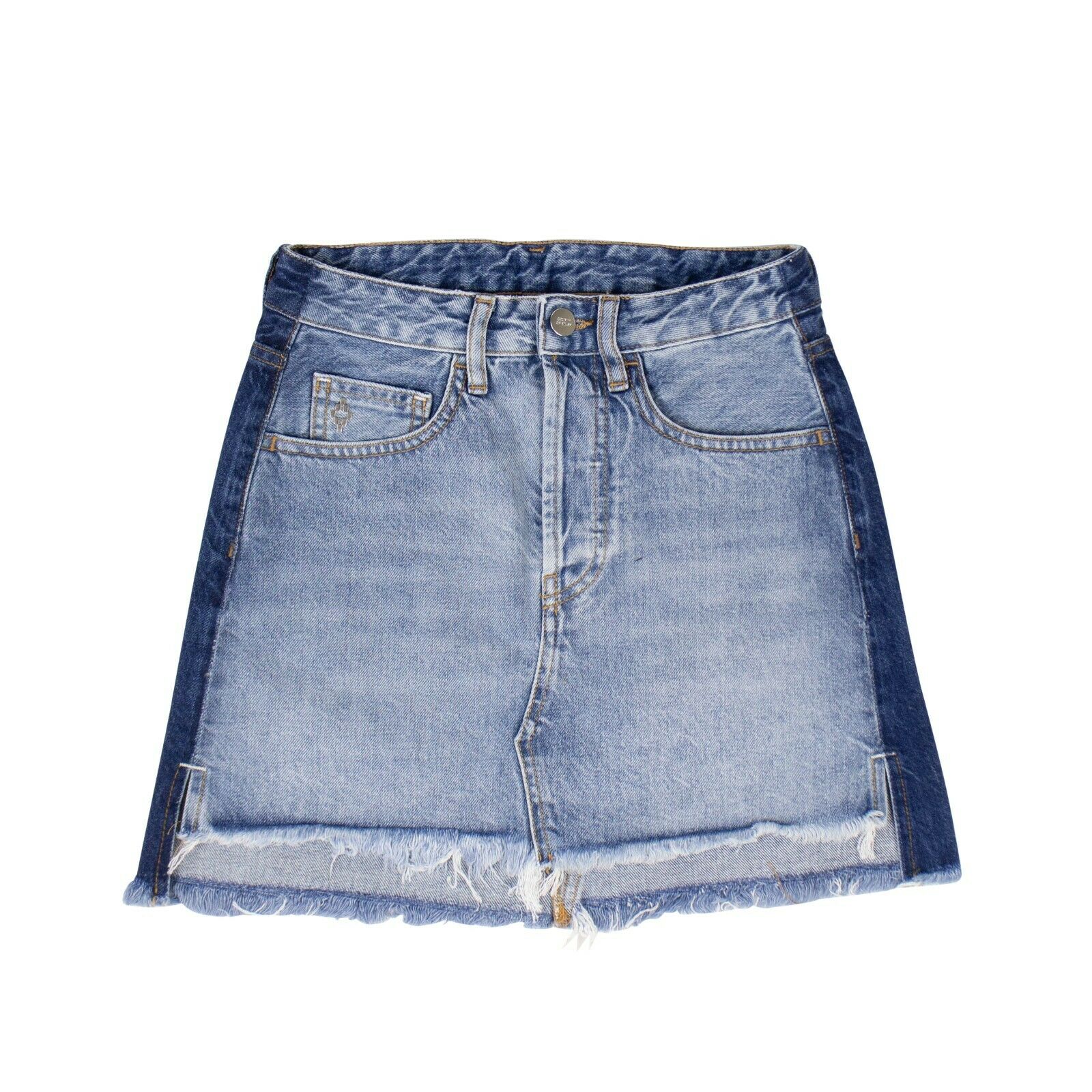 Vintage Wash Minirock aus Denim – Blau