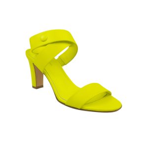 Neongelbe High Heels mit gedrehten Riemen