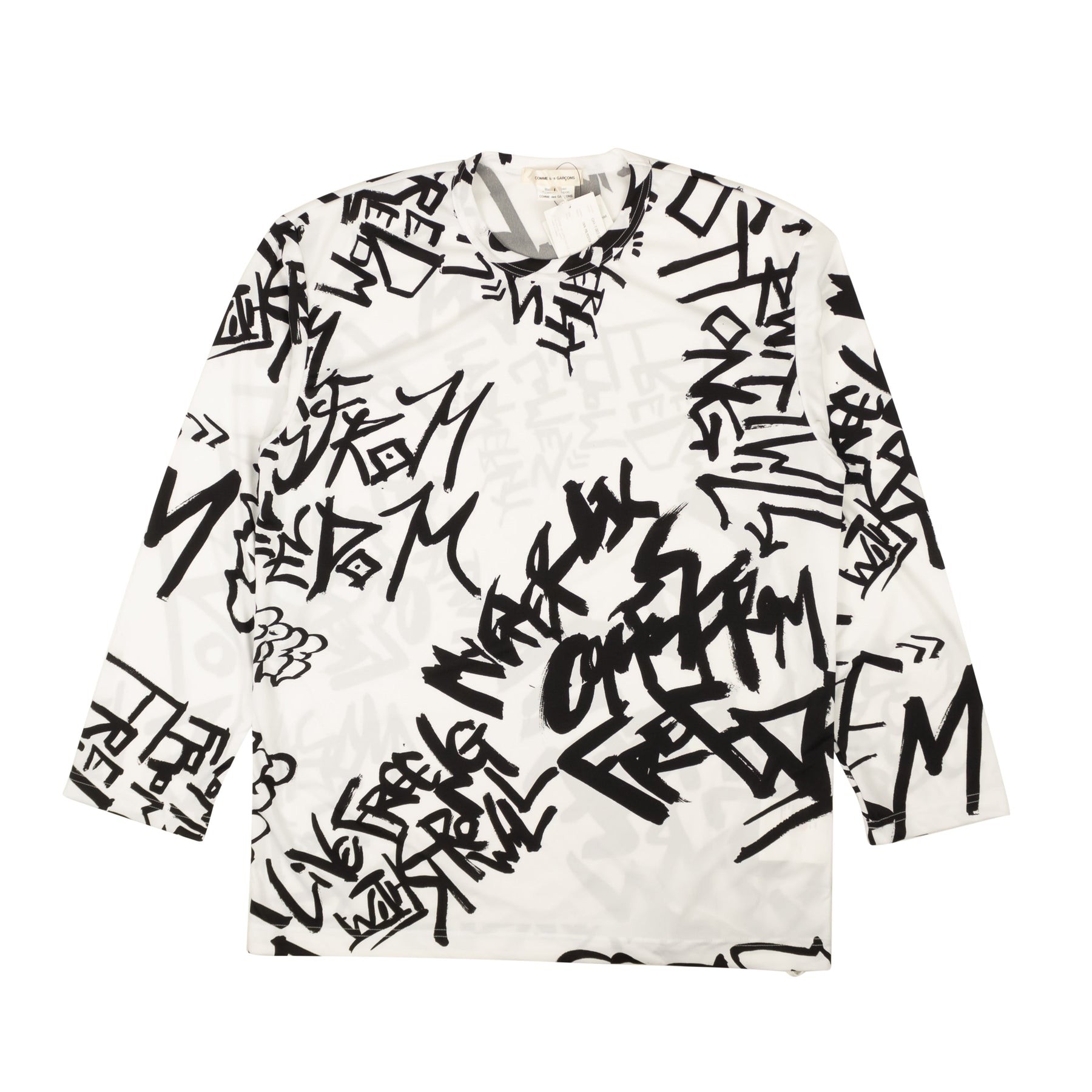 Weißes Graphic Jersey Langarm-T-Shirt